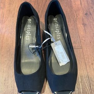 Principles Black Peep-Toe Heels